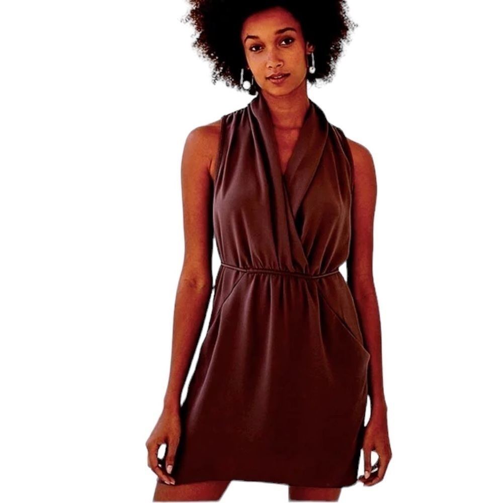 Aritzia Wilfred Sabine Dress- Faux Wrap Mini Dress with Pockets